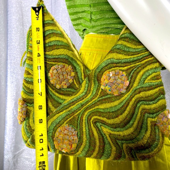 ✨HP✨VINTAGE PRISTINE Textured Intricate Embroidery Circles of Tight Media Bag - Picture 13 of 17